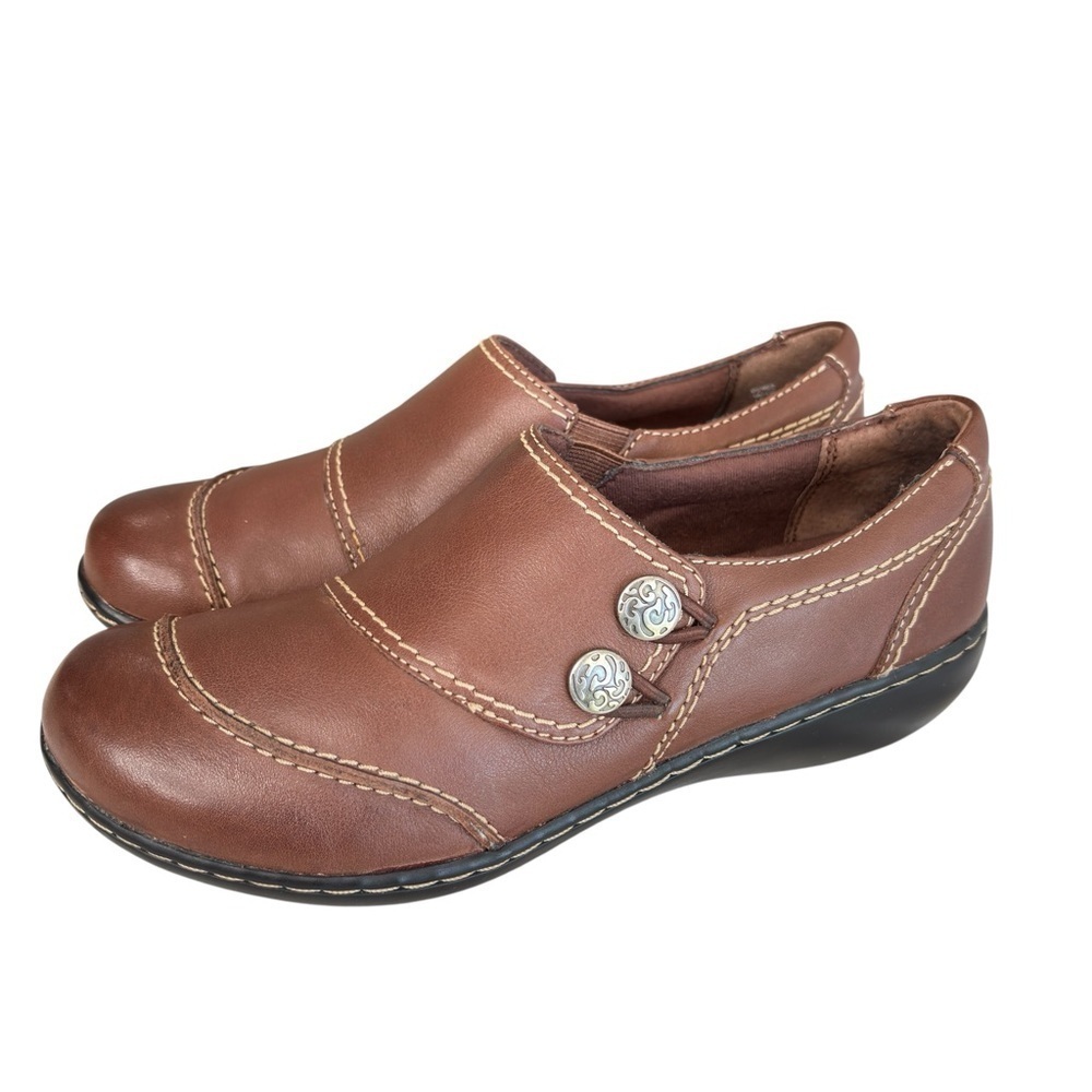 Clarks Bendables Brown Leather Ashland Alpine Slip On Womens Comfort Shoe Size 7 - Picture 12 of 12